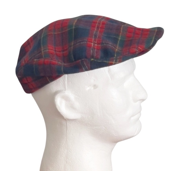 Vintage Pendleton 100% Virgin Wool Tartan Plaid Newsboy Cap Portland Made SZ L - Picture 3 of 8